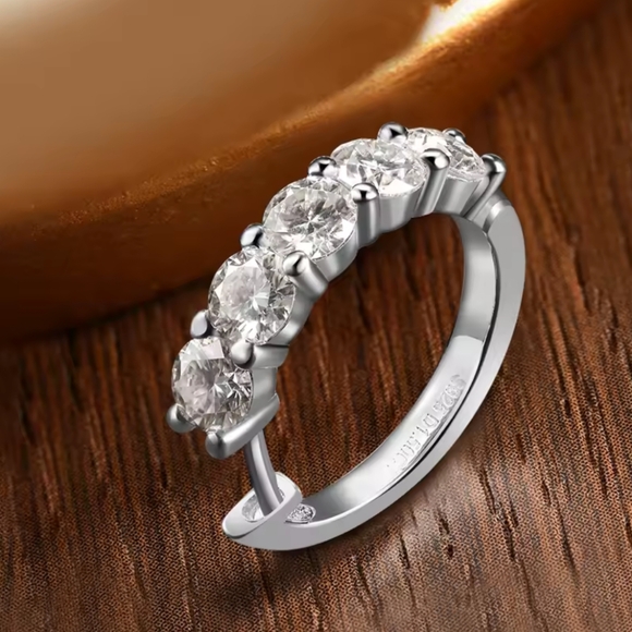 Certified 3ct.Moissanite Small Diamond Huggie Hoop  18 White Gold Plated - Picture 11 of 12